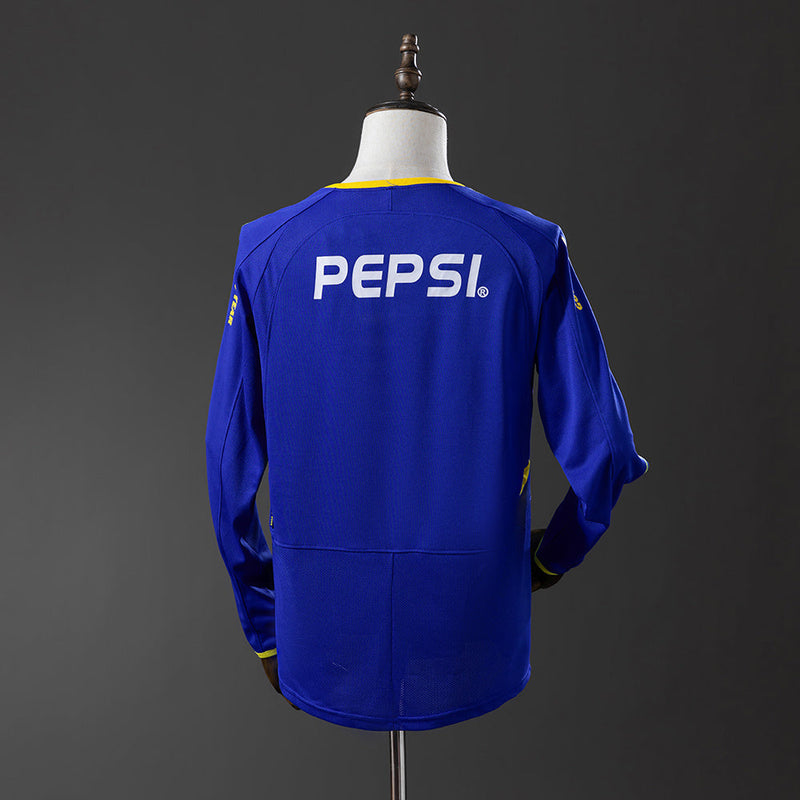 Retro Camisa Longa Boca Juniors 03/04 Home