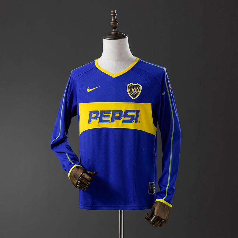 Retro Camisa Longa Boca Juniors 03/04 Home