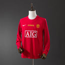 Retro Camisa Longa Manchester United 07/08 Edição Champions League Home