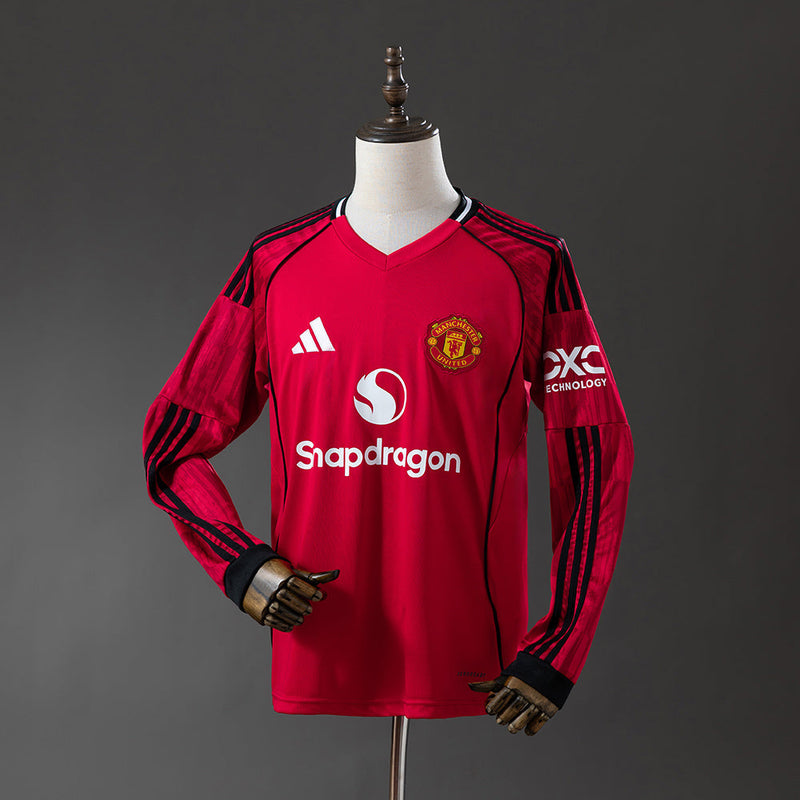 25/26 Camisa Longa Manchester United Home