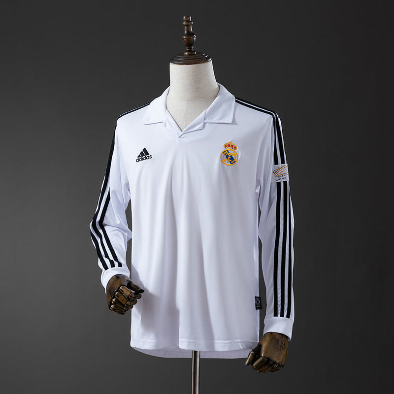 Retro Camisa Longa Real Madrid 02/03 Edição Champions League Home