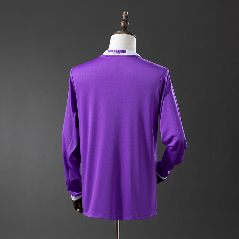 Retro Camisa Longa Real Madrid 16/17 Edição Champions League Away
